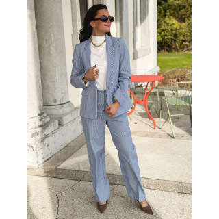 Blazer ligné Libéria - Bleu/Blanc