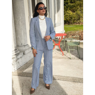 Blazer ligné Libéria - Bleu/Blanc