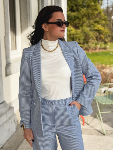 Blazer ligné Libéria - Bleu/Blanc