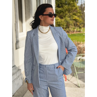 Blazer ligné Libéria - Bleu/Blanc