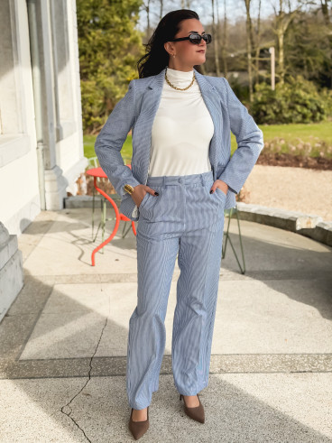 Blazer ligné Libéria - Bleu/Blanc