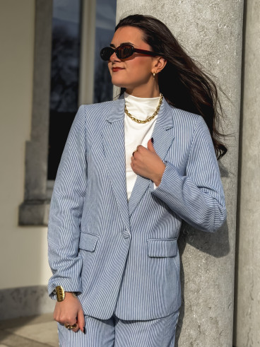 Blazer ligné Libéria - Bleu/Blanc