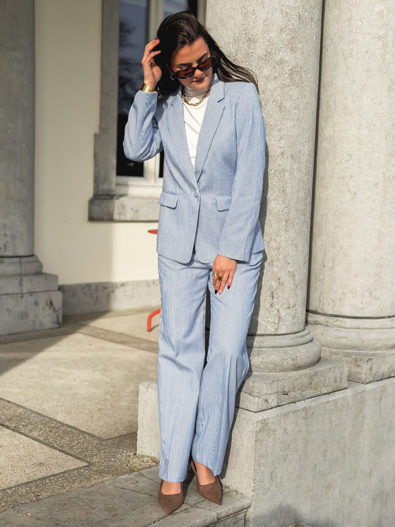 Blazer ligné Libéria - Bleu/Blanc