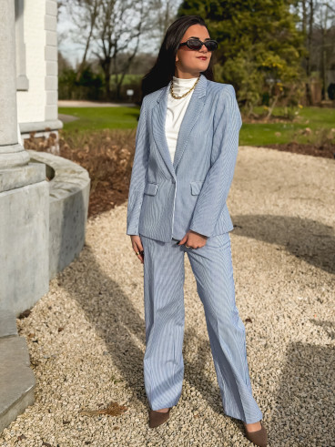 Blazer ligné Libéria - Bleu/Blanc