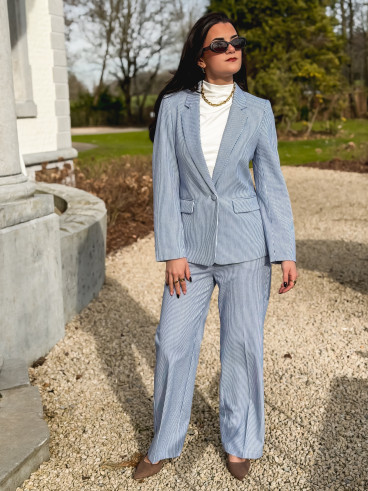 Blazer ligné Libéria - Bleu/Blanc