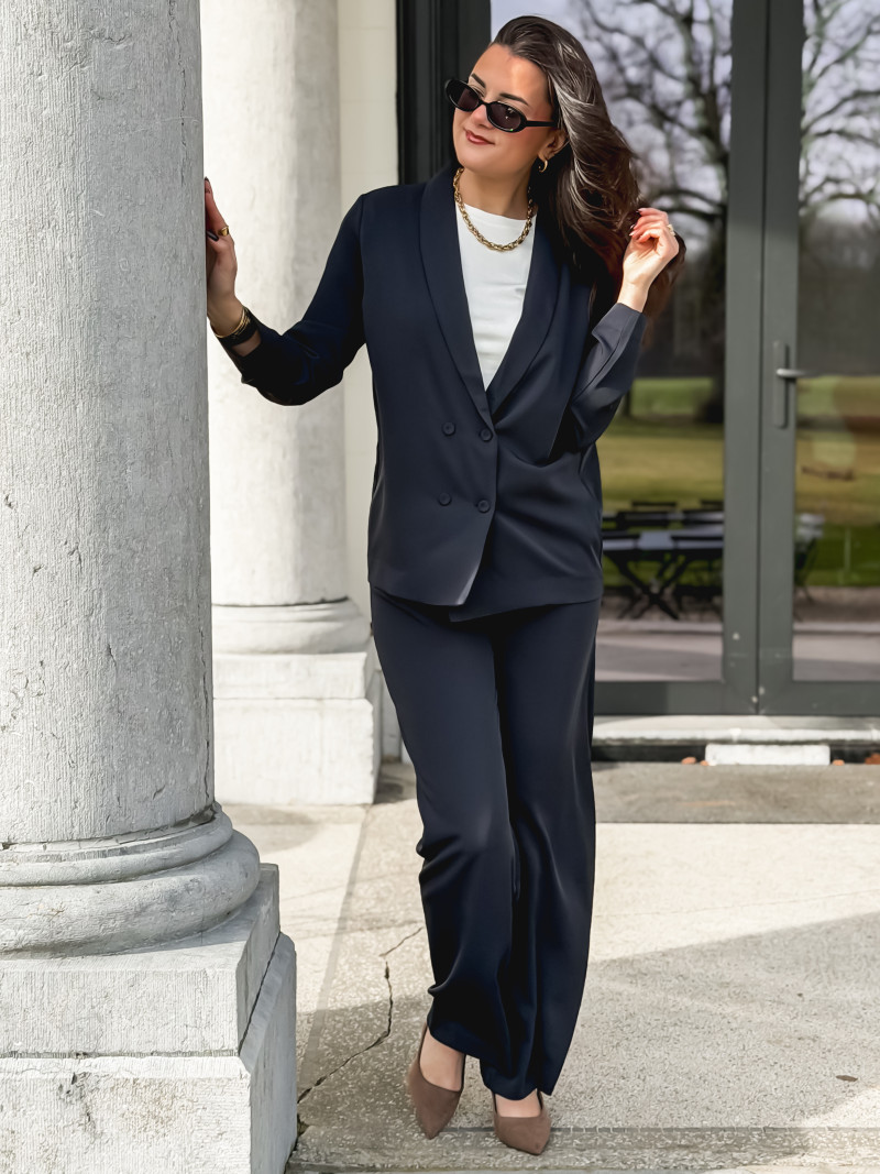 Pantalon fluide Maurine - Bleu marine