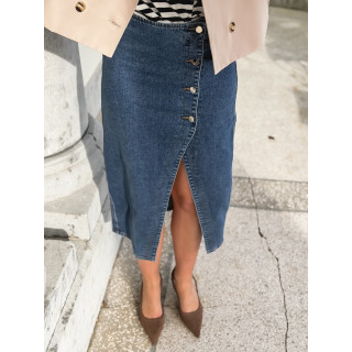 Jupe longue en jeans Olga - Bleu