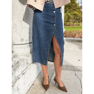 Jupe longue en jeans Olga - Bleu