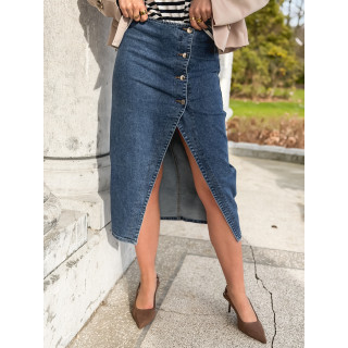 Jupe longue en jeans Olga - Bleu