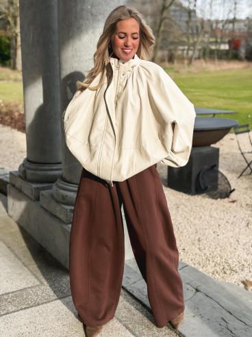 Veste en simili Amalina - Crème