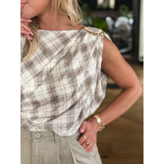 Body à carreaux Noria - Beige