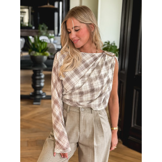Body à carreaux Noria - Beige