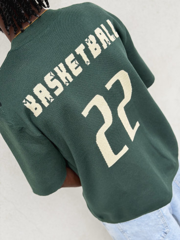 Pull "Basketball" - Vert foncé
