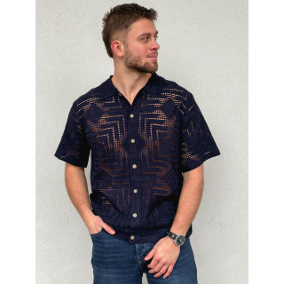 Chemise en crochet Sully - Bleu marine