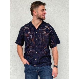 Chemise en crochet Sully - Bleu marine