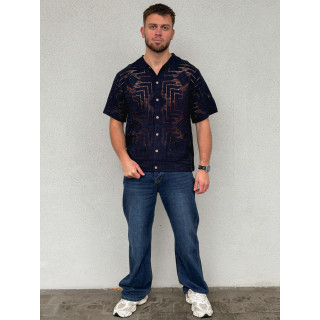 Chemise en crochet Sully - Bleu marine