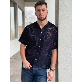 Chemise en crochet Sully - Bleu marine