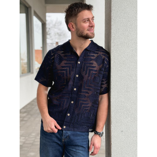 Chemise en crochet Sully - Bleu marine