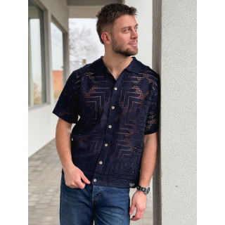 Chemise en crochet Sully - Bleu marine