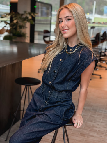 Combinaison pantalon Elyssia - Bleu foncé