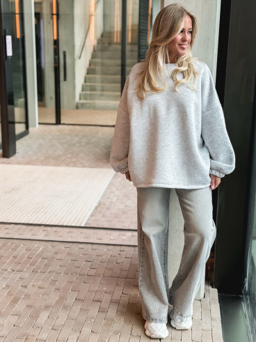 Pull "Good vibes" - Gris clair