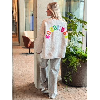 Pull "Good vibes" - Gris clair