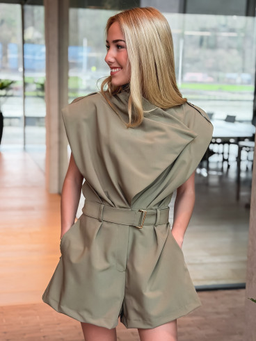 Combinaison short Agatha - Kaki