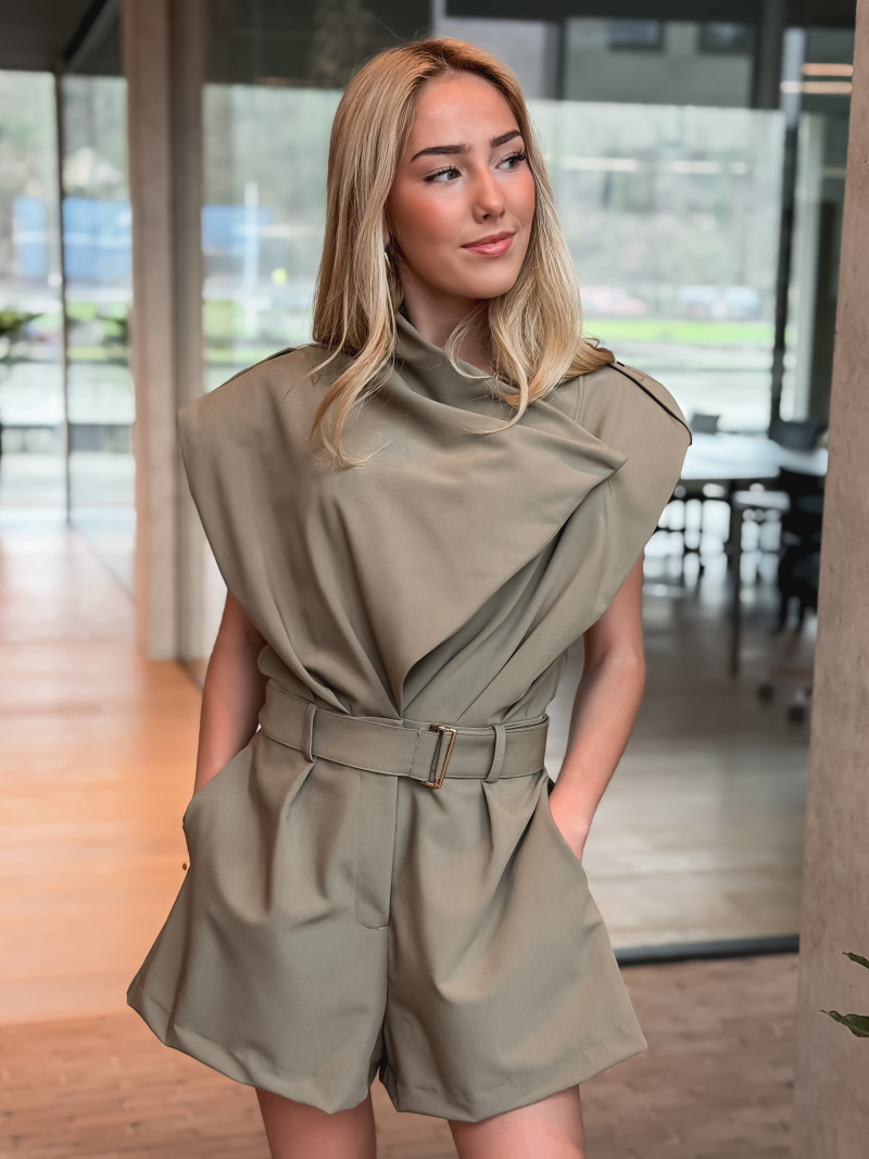 Combinaison short Agatha - Kaki