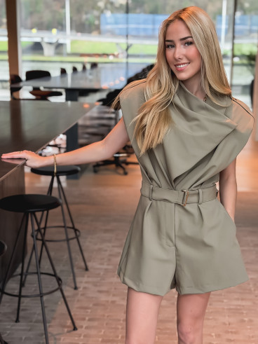 Combinaison short Agatha - Kaki