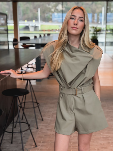 Combinaison short Agatha - Kaki