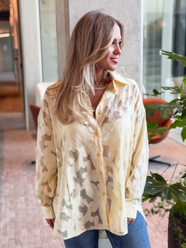 Chemise à motifs Maddy - Jaune