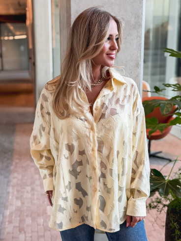 Chemise à motifs Maddy - Jaune