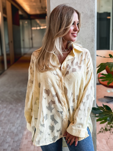 Chemise à motifs Maddy - Jaune