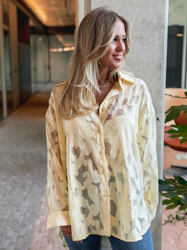 Chemise à motifs Maddy - Jaune