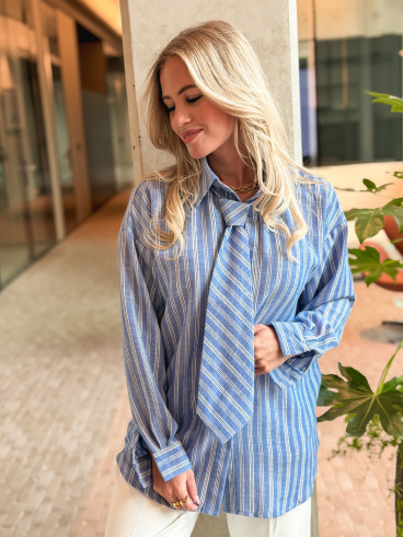 Chemise ligné Harper - Bleu