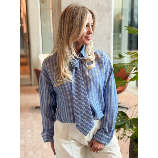 Chemise ligné Harper - Bleu