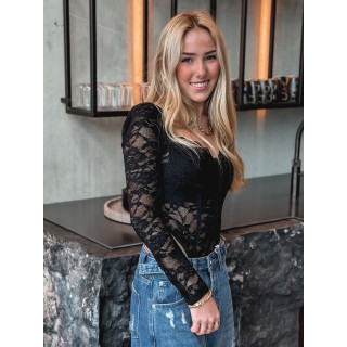 Body en dentelle Soleya - Noir