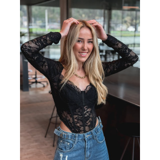 Body en dentelle Soleya - Noir