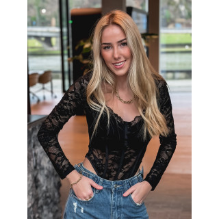 Body en dentelle Soleya - Noir