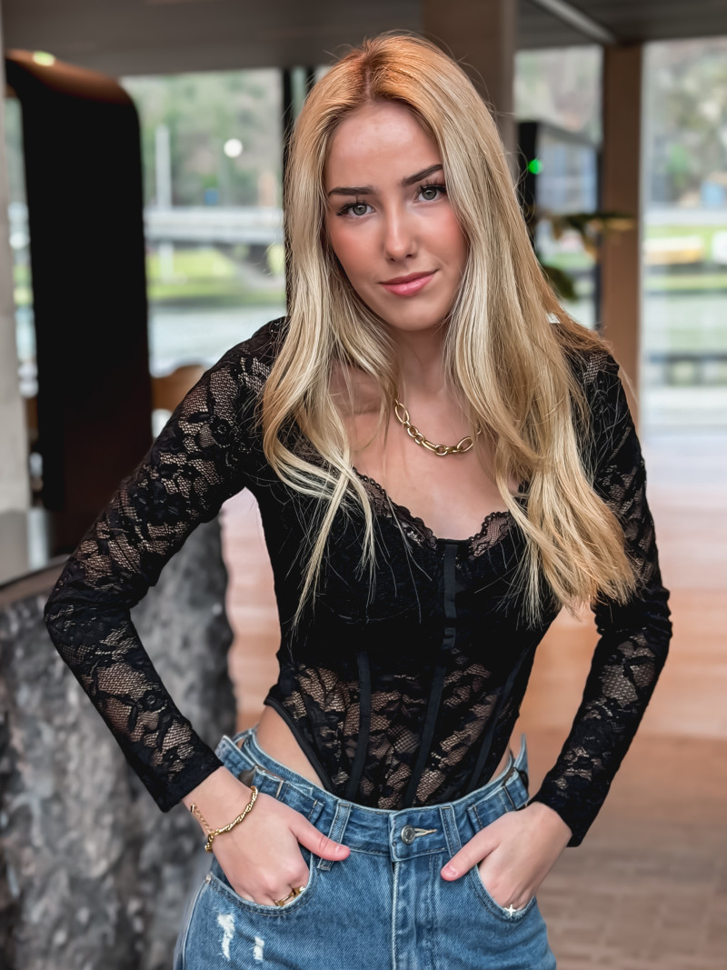 Body en dentelle Soleya - Noir