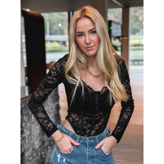 Body en dentelle Soleya - Noir