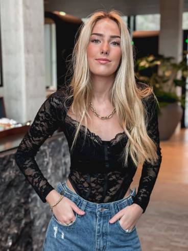 Body en dentelle Soleya - Noir