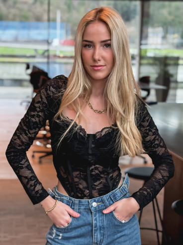 Body en dentelle Soleya - Noir