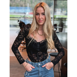 Body en dentelle Soleya - Noir