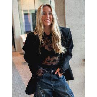 Blouse à motifs Séverine - Noir