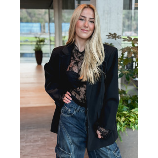 Blouse à motifs Séverine - Noir