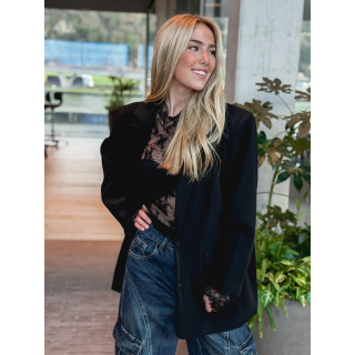 Blouse à motifs Séverine - Noir