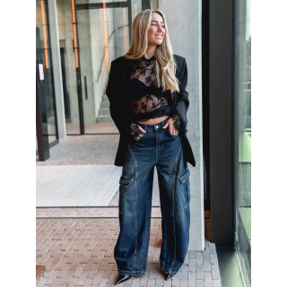 Blouse à motifs Séverine - Noir