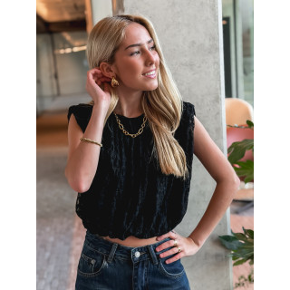 Blouse en dentelle Kara - Noir