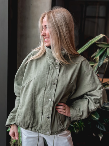 Veste en jeans Maïssa - Kaki